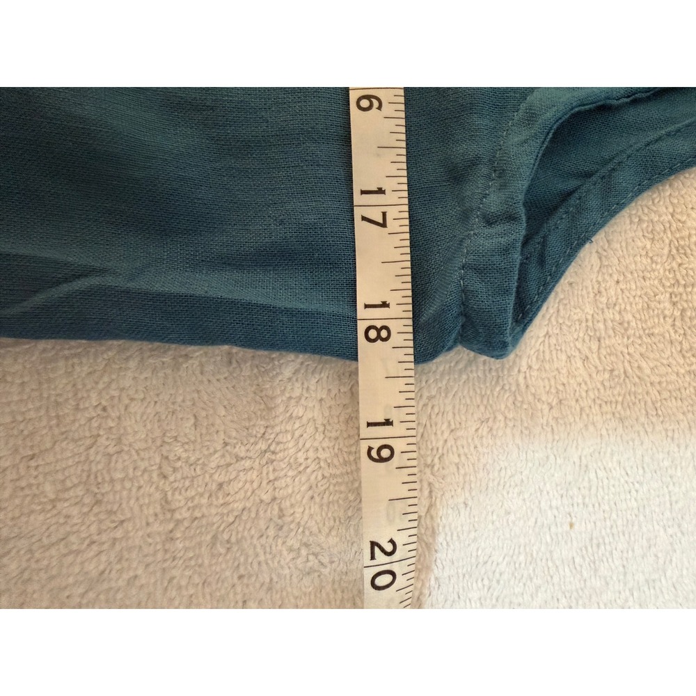 Cynthia Rowley Teal Blue Linen Blend Wide Leg V-Neck Sleeveless Jumpsuit Small - Picture 5 of 16